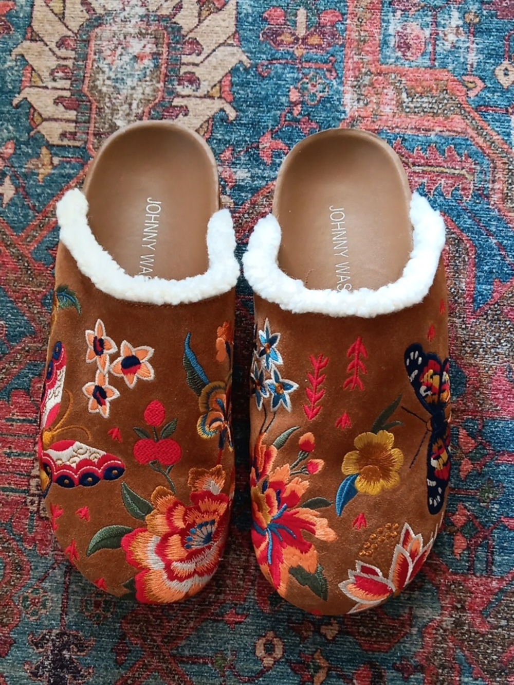 Johnny Was Taline Sherpa Mule Clog